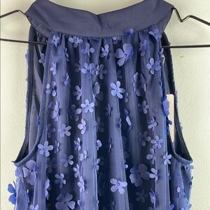 Vimpunec Navy Blue Floral Dress Size M